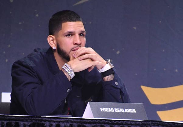 NEW YORK, NY - JULY 18: Edgar Berlanga pictured during Zuffa Boxing Press Conference on day 3 of Fanatics Fest NYC on July 18, 2026 at Javits Center in New York City. Copyright: xmpi099 MediaPunchx