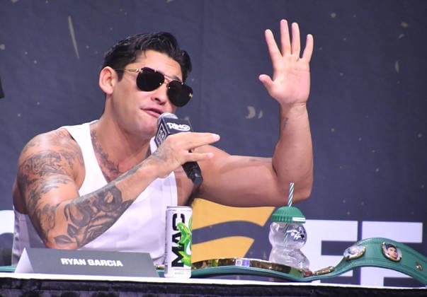 NEW YORK, NY - JULY 18: Ryan Garcia pictured during Zuffa Boxing Press Conference on day 3 of Fanatics Fest NYC on July 18, 2026 at Javits Center in New York City. Copyright: xmpi099 MediaPunchx