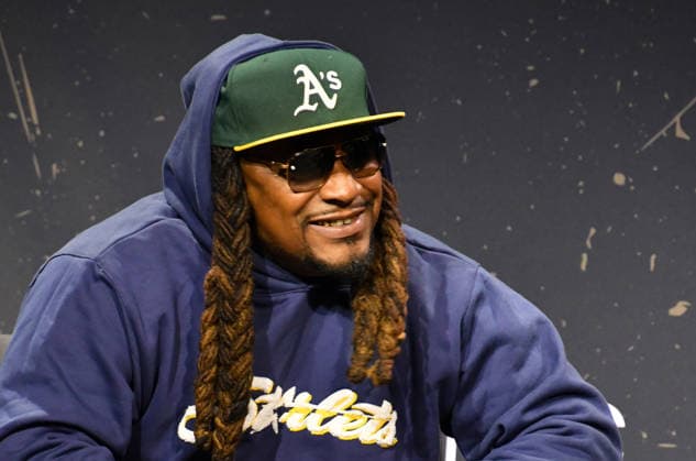 NEW YORK, NY - JULY 18: Marshawn Lynch pictured during Da Get Got with Marshawn Lynch and Mike Robinson on day 3 of Fanatics Fest NYC on July 18, 2026 at Javits Center in New York City. Copyright: xmpi099 MediaPunchx