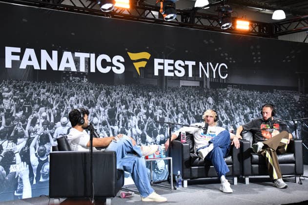 NEW YORK, NY - JULY 18: Puka Nacua, Logan Paul and Mike Majlak pictured during Impaulsive at day 3 of Fanatics Fest NYC on July 18, 2026 at Javits Center in New York City. Copyright: xmpi099 MediaPunchx