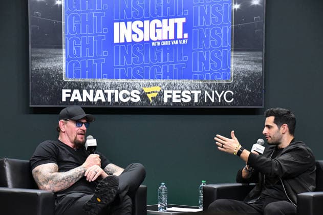 NEW YORK, NY - JULY 18: Mark Calaway, aka, The Undertaker and Chris Van Vliet pictured during Insight With Chris Van Vliet on day 3 of Fanatics Fest NYC on July 18, 2026 at Javits Center in New York City. Copyright: xmpi099 MediaPunchx