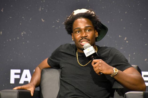 NEW YORK, NY - JULY 18: Kam Patterson pictured during Da Get Got with Marshawn Lynch and Mike Robinson on day 3 of Fanatics Fest NYC on July 18, 2026 at Javits Center in New York City. Copyright: xmpi099 MediaPunchx
