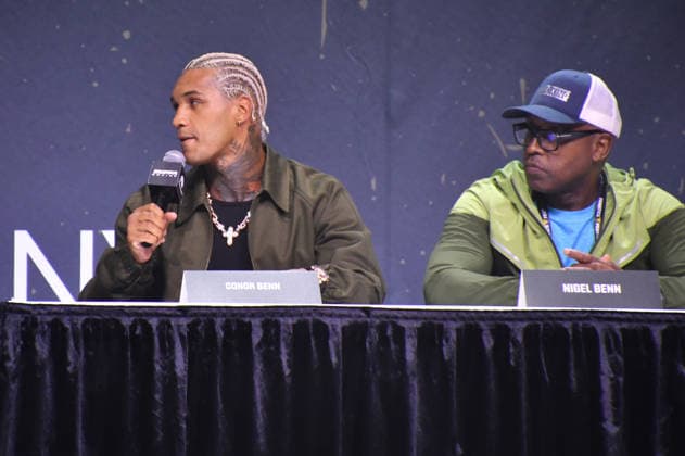 NEW YORK, NY - JULY 18: Conor Benn and Nigel Benn pictured during Zuffa Boxing Press Conference on day 3 of Fanatics Fest NYC on July 18, 2026 at Javits Center in New York City. Copyright: xmpi099 MediaPunchx