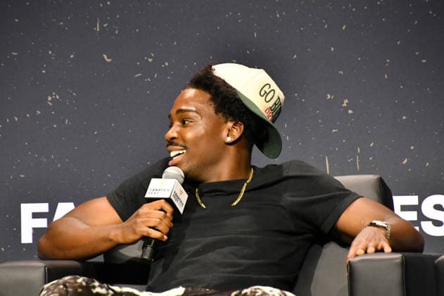 NEW YORK, NY - JULY 18: Kam Patterson pictured during Da Get Got with Marshawn Lynch and Mike Robinson on day 3 of Fanatics Fest NYC on July 18, 2026 at Javits Center in New York City. Copyright: xmpi099 MediaPunchx