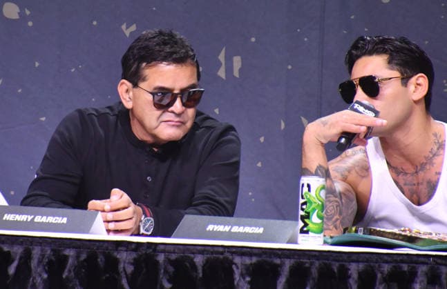 NEW YORK, NY - JULY 18: Henry Garcia and Ryan Garcia pictured during Zuffa Boxing Press Conference on day 3 of Fanatics Fest NYC on July 18, 2026 at Javits Center in New York City. Copyright: xmpi099 MediaPunchx