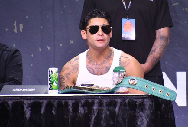 NEW YORK, NY - JULY 18: Ryan Garcia pictured during Zuffa Boxing Press Conference on day 3 of Fanatics Fest NYC on July 18, 2026 at Javits Center in New York City. Copyright: xmpi099 MediaPunchx