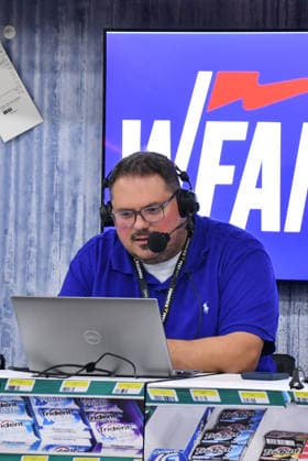 NEW YORK, NY - JULY 18: Chris Mcmonigle during WFAN Sports Radio Luve Broadcast at day 3 of Fanatics Fest NYC on July 18, 2026 at Javits Center in New York City. Copyright: xmpi099 MediaPunchx