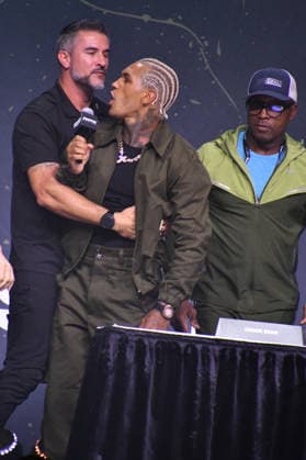 NEW YORK, NY - JULY 18: Conor Benn and Nigel Benn pictured during Zuffa Boxing Press Conference on day 3 of Fanatics Fest NYC on July 18, 2026 at Javits Center in New York City. Copyright: xmpi099 MediaPunchx