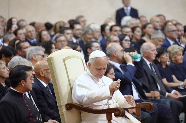 ITALY - POPE LEO XIV ATTENDS A CONCERT IN THE APOSTOLIC PALACE AT THE SUMMER PAPAL RESIDENCE IN CASTEL GANDOLFO - 2026 7 18 Italy, Castel Gandolfo, Vatican, 2026 7 18.Pope Leo XIV attend a concert in the Apostolic Palace at the summer papal residence in Castel Gandolfo EDITORIAL USE ONLY - NO BOOKS Copyright: xGgalazkax