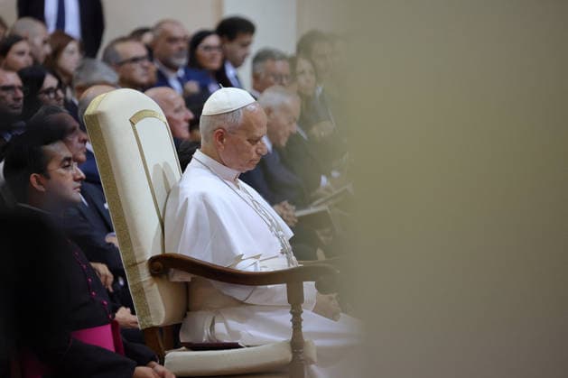 ITALY - POPE LEO XIV ATTENDS A CONCERT IN THE APOSTOLIC PALACE AT THE SUMMER PAPAL RESIDENCE IN CASTEL GANDOLFO - 2026 7 18 Italy, Castel Gandolfo, Vatican, 2026 7 18.Pope Leo XIV attend a concert in the Apostolic Palace at the summer papal residence in Castel Gandolfo EDITORIAL USE ONLY - NO BOOKS Copyright: xGgalazkax