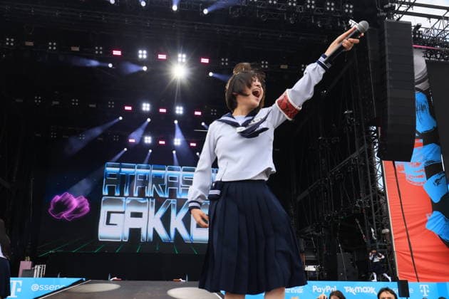 18.07.2026, Atarashii Gakko!, Sänger, im Konzert live auf dem Lollapalooza 2026, Olympiastadion, Berlin, Berlin *** July 18, 2026, Atarashii Gakko, singer, live in concert at Lollapalooza 2026, Olympic Stadium, Berlin, Berlin