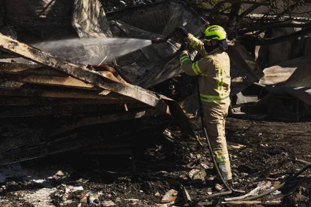 Major wildfire destroys homes near Havat Gilad in the West Bank HAVAT GILAD, WEST BANK JULY 19, 2026: Firefighters battle a wildfire near Havat Gilad in the occupied West Bank after a blaze rapidly spread through dry vegetation, destroying about 30 structures, including homes and businesses. Israeli authorities said they were investigating the incident as a suspected nationalist-motivated arson attack after a person allegedly threw a burning object from a moving vehicle. Two emergency responders were injured. West Bank, Havat Gilad PS Copyright: x xHilelxbenxorx xJNAxPressx