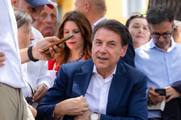 Italy: Giuseppe Conte in Palermo for against mafia s debate Giuseppe Conte, Five Stars Movement s leader, is in Palermo for the against the mafia debate. Palermo Italy Copyright: AntonioxMelita