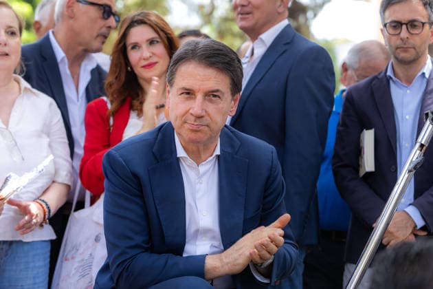 Italy: Giuseppe Conte in Palermo for against mafia s debate Giuseppe Conte, Five Stars Movement s leader, is in Palermo for the against the mafia debate. Palermo Italy Copyright: AntonioxMelita