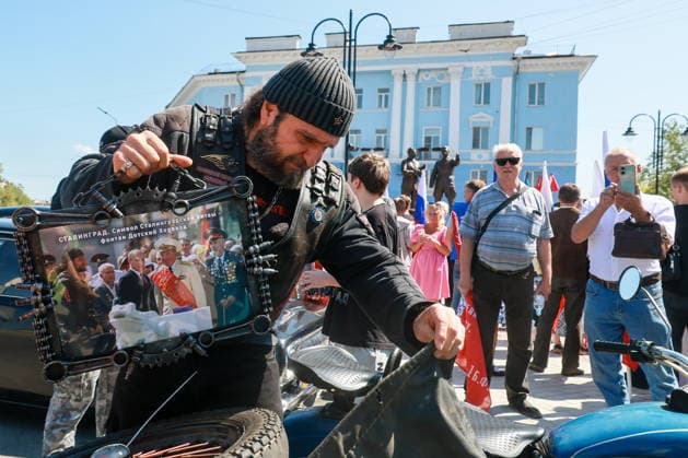 RUSSIA, VOLOGDA REGION - JULY 19, 2026: Alexander Khirurg Zaldostanov, President of the Night Wolves Motorcycle Club, attends a ceremony to unveil a monument to Soviet leader Joseph Stalin (1878-1953) and metallurgist Ivan Bardin (1883-1960) amid improvements to a garden square at the intersection of Victory Avenue, Metallurgov and Stalevarov Streets in Cherepovets, west of Vologda Russia  - ZUMAt113 20260719_zaa_t113_122 Copyright: xVladimirxSmirnovx