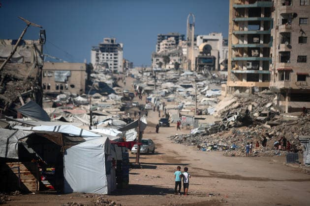 Aftermath of Israeli Airstrike In Gaza Palestinians walk among destroyed buildings in Gaza City, Gaza, on an unspecified date. Gaza remains subject to daily violence despite a formal ceasefire in place since October, with both the Israeli military and Hamas accusing one another of violating the truce. Gaza Palestine  Copyright: xMajdixFathix originalFilename: fathi-notitle260719_npZsY.jpg