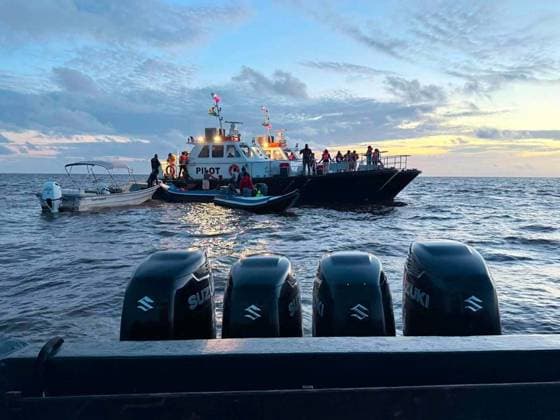 Ferry carrying 116 capsizes off Guyana coast GEORGETOWN, GUYANA - JULY 19: (----EDITORIAL USE ONLY – MANDATORY CREDIT - GUYANA PRIME MINISTER S OFFICE HANDOUT - NO MARKETING NO ADVERTISING CAMPAIGNS - DISTRIBUTED AS A SERVICE TO CLIENTS----) A ferry carrying 116 passengers capsized off the coast of Guyana, with authorities saying 53 people had been rescued so far, in Georgetown, Guyana, on July 19, 2026. The vessel, MV Barima, overturned near Iron Punt while traveling from Georgetown to Port Kaituma on Saturday, according to the BBC. Emergency services launched a large-scale search-and-rescue operation after receiving a distress call at around 11.00 pm local time (0300GMT Sunday). The operation involves government and privately operated  Copyright: x2026xAnadoluxGuyanaxPrimexMinister sxOfficex xHandoutx