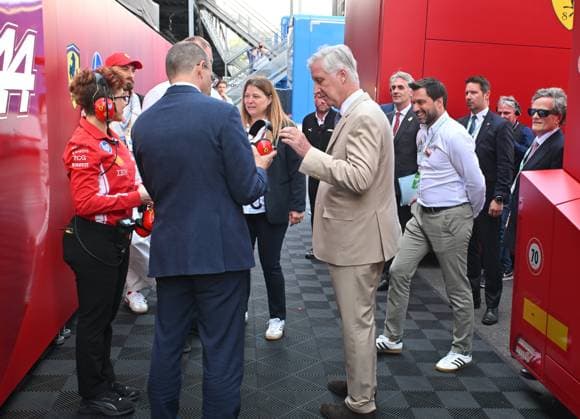The King Visits The Formula 1 Belgian Grand Prix SPA-FRANCORCHAMPS, BELGIUM - JULY 19 : The King meets with Mr. Stefano Domenicali, Chairman and CEO of Formula One Management (FOM) King Philippe attends the Formula 1 Belgian Grand Prix at the Spa-Francorchamps circuit. The King visits the paddock and the team facilities of Mercedes-AMG and Ferrari. He speaks with various drivers and members of the technical teams..After the race, the King presents the trophy to the winner.on July 19, 2026 in Spa-Francorchamps, Belgium, 19 07 2026 Spa-Francorchamps Belgium  Copyright: xBertxVanxDenxBrouckex