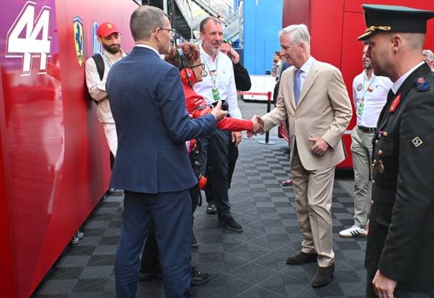 The King Visits The Formula 1 Belgian Grand Prix SPA-FRANCORCHAMPS, BELGIUM - JULY 19 : The King meets with Mr. Stefano Domenicali, Chairman and CEO of Formula One Management (FOM) King Philippe attends the Formula 1 Belgian Grand Prix at the Spa-Francorchamps circuit. The King visits the paddock and the team facilities of Mercedes-AMG and Ferrari. He speaks with various drivers and members of the technical teams..After the race, the King presents the trophy to the winner.on July 19, 2026 in Spa-Francorchamps, Belgium, 19 07 2026 Spa-Francorchamps Belgium  Copyright: xBertxVanxDenxBrouckex
