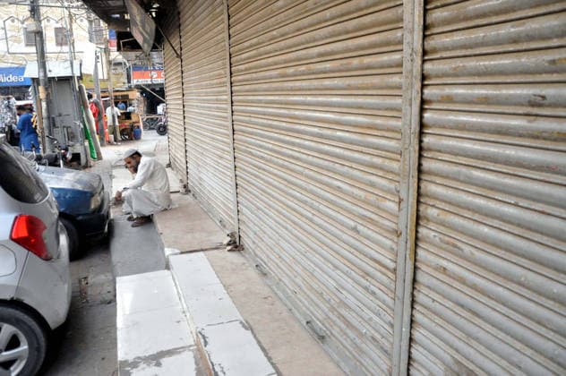 RECORD DATE NOT STATED View of shops sealed by the district police and administration over the directions of court due to the shops being illegally constructed on state-owned land belonging to the police department, at Chotki Gitti area of Hyderabad on Sunday, July 19, 2026. (Sajjad Zaidi PPI Images). EDITORIAL USE ONLY Copyright: xx AR-ZM-190726x ppiphotos483447