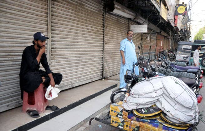 RECORD DATE NOT STATED View of shops sealed by the district police and administration over the directions of court due to the shops being illegally constructed on state-owned land belonging to the police department, at Chotki Gitti area of Hyderabad on Sunday, July 19, 2026. (Sajjad Zaidi PPI Images). EDITORIAL USE ONLY Copyright: xx AR-ZM-190726x ppiphotos483448