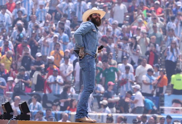 RECORD DATE NOT STATED 2026 World Cup Final - Post Malone At Closing Ceremony - USA Post Malone performs during the Closing ceremony ahead of the FIFA World Cup 2026 final football match between Spain and Argentina on July 19, 2026 in East Rutherford, NJ, USA. Photo by Charles Guerin ABACAPRESS.COM East Rutherford NJ United States  Copyright: xGuerinxCharles ABACAx