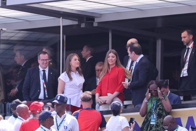 2026 World Cup Final - Spanish Royals In The Stands - USA Princess Leonor and Princess Infanta Sofia of Spain in the stands during the Closing ceremony ahead of the FIFA World Cup 2026 final football match between Spain and Argentina on July 19, 2026 in East Rutherford, NJ, USA. Photo by Charles Guerin ABACAPRESS.COM East Rutherford NJ United States  Copyright: xGuerinxCharles ABACAx