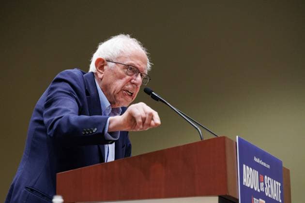July 19, 2026, Lansing, Michigan, USA: U.S. Sen. BERNIE SANDERS speaks at a rally for U.S. Senate candidate Abdul El-Sayed in Lansing, Mich., on July 19, 2026. The rally also included U.S. Rep. Alexandria Ocasio-Cortez and U.S. House candidate William Lawrence. Lansing USA  - ZUMAr192 20260719_znp_r192_015 Copyright: xAndrewxRothx