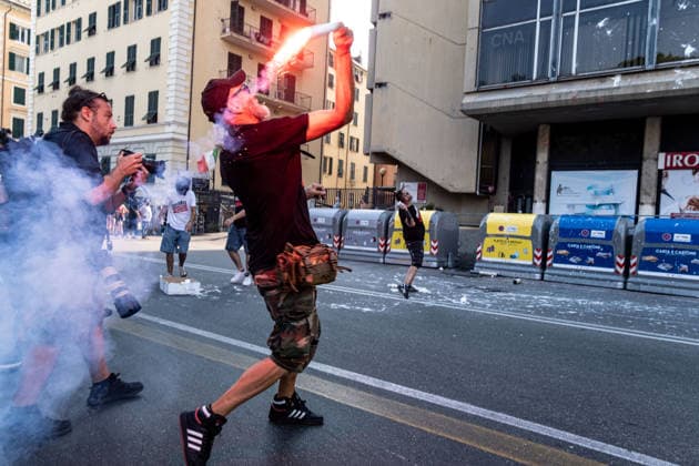 July 19, 2026, Genoa, Liguria, Italy: Twenty-five years after the 2001 G8 summit in Genoa, thousands of people took part in the Ã¢â‚¬oeIn any case, no regretsÃ¢â‚¬Â demonstration to commemorate Carlo Giuliani, a young man who died during the protests against the summit. His death, along with the police violence at the Diaz School and the Bolzaneto barracks, made the G8 summit one of the most discussed events in recent Italian history. Genoa Italy  - ZUMAs377 20260719_znp_s377_023 Copyright: xPietroxStariccox