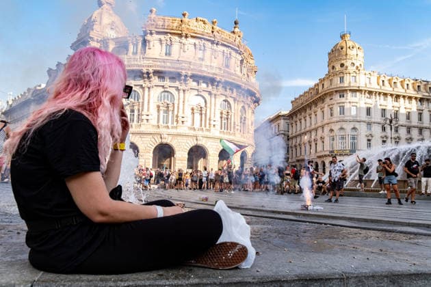 July 19, 2026, Genoa, Liguria, Italy: Twenty-five years after the 2001 G8 summit in Genoa, thousands of people took part in the Ã¢â‚¬oeIn any case, no regretsÃ¢â‚¬Â demonstration to commemorate Carlo Giuliani, a young man who died during the protests against the summit. His death, along with the police violence at the Diaz School and the Bolzaneto barracks, made the G8 summit one of the most discussed events in recent Italian history. Genoa Italy  - ZUMAs377 20260719_znp_s377_044 Copyright: xPietroxStariccox