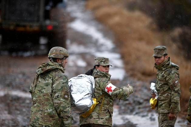 Coquimbo, July 19, 2026—In the municipality of Coquimbo, in the rural area of Tambillos, the Chilean Army is using heavy machinery to rescue families who have been cut off due to the flooding of the Alejandro Pizarro Aton Chile ravines, CHILE Aton 1173895  Copyright: AlejandroxPizarro AtonxChile