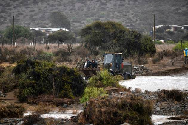 Coquimbo, July 19, 2026 In the municipality of Coquimbo, in the rural area of Tambillos, the Chilean Army is using heavy machinery to rescue families who have been cut off due to the flooding of the Alejandro Pizarro Aton streams in Chile, CHILE Aton 1173902  Copyright: AlejandroxPizarro AtonxChile