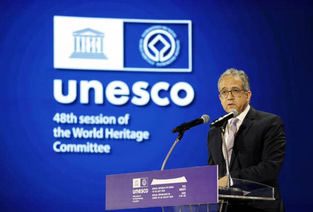 UNESCO s World Heritage Committee s session opens UNESCO s World Heritage Committee s session opens Khaled El-Enany, director general of the U.N. Educational, Scientific and Cultural Organization, addresses the opening ceremony of the 48th session of the UNESCO s World Heritage Committee at the BEXCO exhibition center in the southeastern port city of Busan on July 19, 2026. (Yonhap) 2026-07-20 07:55:55 < 1980-2026 YONHAPNEWS AGENCY. .> ºÎ»ê±¤¿ª½Ã EDITORIAL USE ONLY  Copyright: xx PYH2026072000680031500 YonhapxNewsx yonphotos254610
