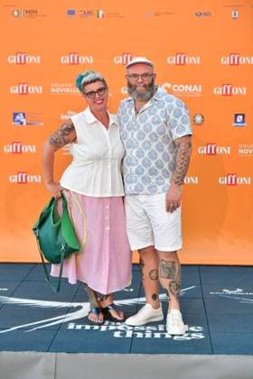 IPA86823549 - Giffoni Vallepiana Giffoni Festival 2026 Photocall Greta and the True Fairy Tales, Pictured: Darco Peric and his wife  Copyright: xVincenzoxLandix xVincenzoxLandix 86823549
