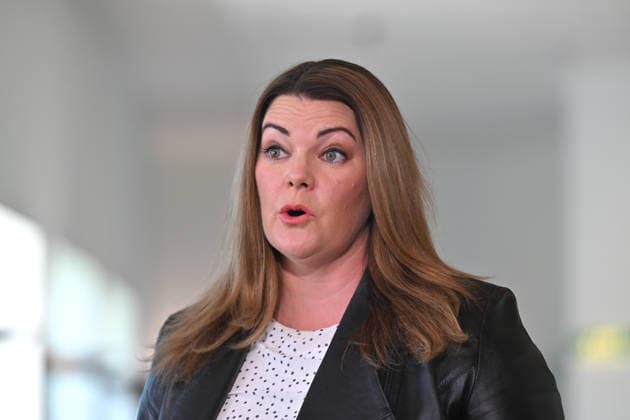 SARAH HANSON YOUNG PRESSER, Greens Senator Sarah Hanson-Young speaks to journalists at a press conference at Parliament House in Canberra, Monday, July 20, 2026. ( NO ARCHIVING CANBERRA AUSTRALIAN CAPITAL TERRITORY AUSTRALIA  Copyright: xMICKxTSIKASx 20260720159932949660