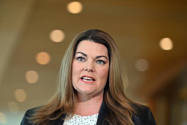 SARAH HANSON YOUNG PRESSER, Greens Senator Sarah Hanson-Young speaks to journalists at a press conference at Parliament House in Canberra, Monday, July 20, 2026. ( NO ARCHIVING CANBERRA AUSTRALIAN CAPITAL TERRITORY AUSTRALIA  Copyright: xMICKxTSIKASx 20260720189930834061