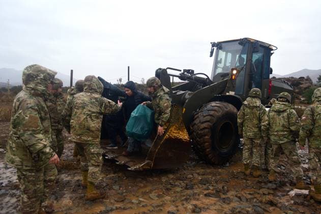 Coquimbo, July 19, 2026 In the municipality of Coquimbo, in the rural area of Tambillos, the Chilean Army is using heavy machinery to rescue families who have been cut off due to the flooding of the Alejandro Pizarro Aton Chile ravines, CHILE Aton 1173909  Copyright: AlejandroxPizarro AtonxChile