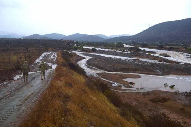 Coquimbo, July 19, 2026 In the municipality of Coquimbo, in the rural area of Tambillos, the Chilean Army is using heavy machinery to rescue families who have been cut off due to the flooding of the Alejandro Pizarro Aton streams in Chile, CHILE Aton 1173914  Copyright: AlejandroxPizarro AtonxChile