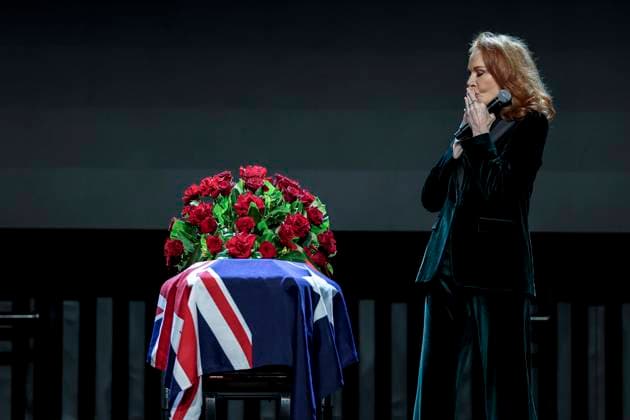 DERRYN HINCH STATE FUNERAL, Rhonda Burchmore during a State Funeral Service for Derryn Hinch at the Timber Yard, Melbourne, Monday, July 20, 2026. . Outspoken media figure and former senator Derryn Hinch has died at the age of 82 after a long and public health battle. ( NO ARCHIVING MELBOURNE VICTORIA AUSTRALIA  Copyright: xEDDIExJIMx 20260720186055168481