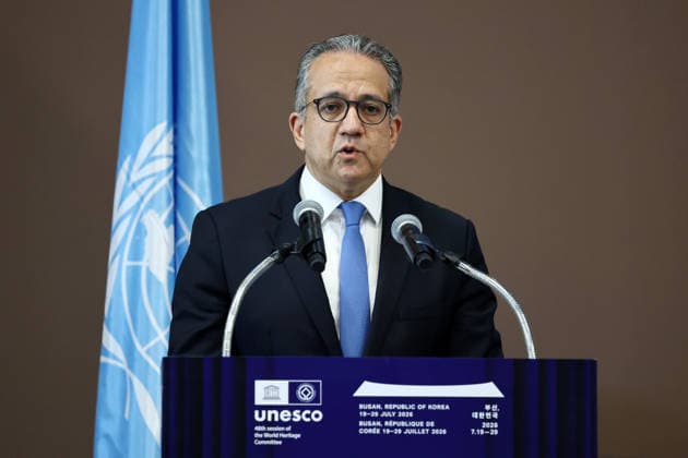 UNESCO s World Heritage Committee s session UNESCO s World Heritage Committee s session Khaled El-Enany, director general of the U.N. Educational, Scientific and Cultural Organization, speaks during a plenary meeting of the 48th session of the UNESCO s World Heritage Committee at the BEXCO exhibition center in the southeastern port city of Busan on July 20, 2026. (Yonhap) 2026-07-20 13:50:01 < 1980-2026 YONHAPNEWS AGENCY. .> ºÎ»ê±¤¿ª½Ã EDITORIAL USE ONLY  Copyright: xx PYH2026072010800031500 YonhapxNewsx yonphotos254629