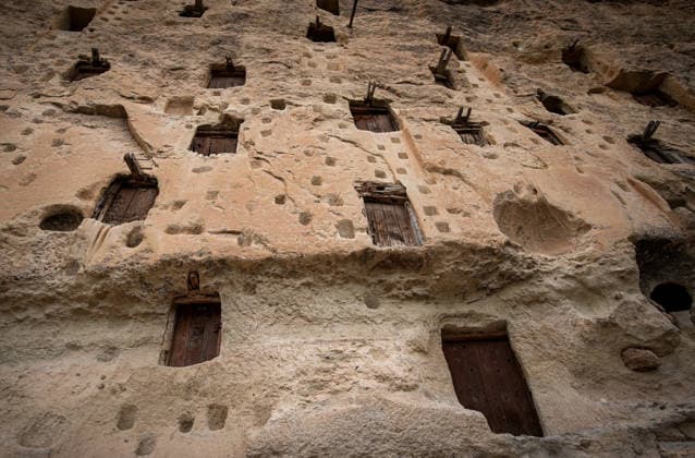 Historic grain granaries stand the test of time in Turkiye s Karaman KARAMAN, TURKIYE - JULY 20: A view of historic rock-carved granaries, carved by hand into a single rock mass, continue to preserve Anatolia s agricultural heritage with their centuries-old functionality and distinctive architecture, in Taskale village of Karaman, Turkiye on July 20, 2026. Despite the use of modern storage methods, more than 250 granaries remain in active use by local residents, naturally preserving grain for years thanks to the humidity and temperature balance provided by the clay-rich limestone. Mahmut Serdar Alakus Anadolu Karaman Turkey. Editorial use only. Please get in touch for any other usage.  Copyright: x2026xAnadoluxMahmutxSerdarxAlakuÅüx