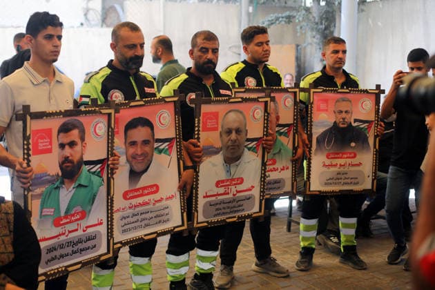 Palestinians hold solidarity rally for prisoners in Gaza City Palestinians take part in a solidarity rally outside the International Committee of the Red Cross (ICRC) headquarters in Gaza City, on July 20, 2026, in support of Palestinian prisoners held in Israeli jails. The demonstration, organized by the Prisoners Committee of the National and Islamic Forces, called for the release of prisoners and urged the international community to protect their rights and end their detention. Photo by Mohammed Salha apaimages Gaza Gaza Strip Palestinian Territory 200726_Gaza_MS_00(14) Copyright: xapaimagesxMohammedxSalhax xapaimagesx