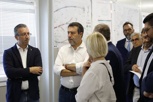 News - Matteo Salvini Visits Raccordo A4-Valtrompia CONCESIO, ITALY - JULY 20: Matteo Salvini, Vice President of the Council of Ministers of the Italian Republic and Minister of Infrastructure and Transport during the technical inspection at the construction site of the Raccordo Autostradale A4 - Valtrompia, at Codolazza base camp on July 20, 2026 in Concesio near Brescia, Italy. The motorway link between the A4 motorway and Valtrompia is a strategic infrastructure managed by Anas, aimed at connecting the main motorway network with the industrial hubs and urban centres of the Brescia valley. Concesio Brescia Italy Copyright: xRichardxMorganox xLiveMediax LPN_2574707
