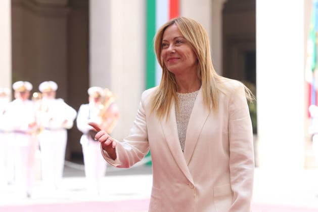 IPA86840310 - Rome, Italy, July 20, 2026: Prime Minister Giorgia Meloni welcomes Portuguese Prime Minister Luis Montenegro to Palazzo Chigi for an official meeting focused on key European issues and cooperation between Italy and Portugal.  Copyright: xmarcoxiacobuccix xmarcoxiacobuccix 86840310