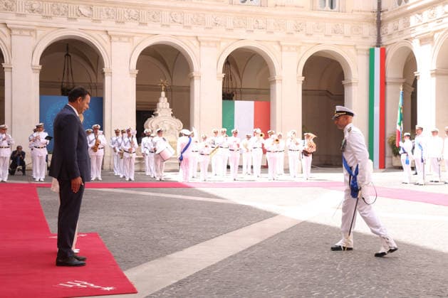 IPA86840329 - Rome, Italy, July 20, 2026: Prime Minister Giorgia Meloni welcomes Portuguese Prime Minister Luis Montenegro to Palazzo Chigi for an official meeting focused on key European issues and cooperation between Italy and Portugal.  Copyright: xmarcoxiacobuccix xmarcoxiacobuccix 86840329
