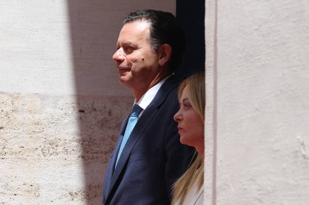 IPA86840346 - Rome, Italy, July 20, 2026: Prime Minister Giorgia Meloni welcomes Portuguese Prime Minister Luis Montenegro to Palazzo Chigi for an official meeting focused on key European issues and cooperation between Italy and Portugal.  Copyright: xmarcoxiacobuccix xmarcoxiacobuccix 86840346