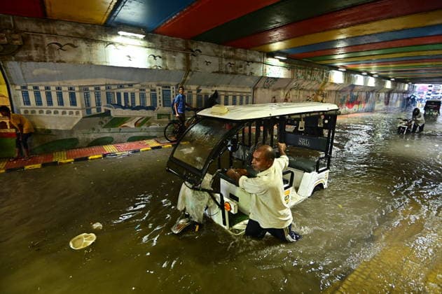 July 20, 2026, Prayagraj, Uttar Pradesh, India: Prayagraj: Vehicle ply trough a waterlogged railway under pass after heavy rain, in Prayagraj on Monday, July 20, 2026. Prayagraj India - ZUMAv115 20260720_zap_v115_032 Copyright: xPrabhatxKumarxVermax