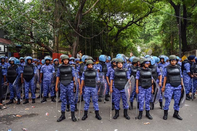 Rapid Action Force (RAF) and Delhi Police personnel at Raisina Road, Parliament Street and Jantar Mantar, as security has been heightened New Delhi, Jul 20 (ANI): Rapid Action Force (RAF) and Delhi Police personnel at Raisina Road, Parliament Street and Jantar Mantar, as security has been heightened in view of the CJP s call for a March to Parliament, in New Delhi on Monday. New Delhi Delhi India Copyright: xANIx ANI_20260720042
