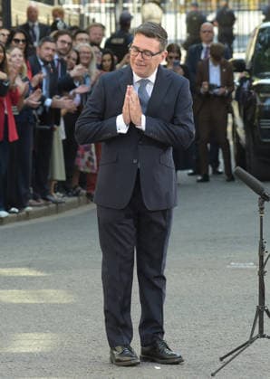 Andy Burnham Prime Minister Andy Burnham gives his first address as the 59th Prime Minister of the UK outside No10 Downing Street London UK London Westminster UK Copyright: xMartinxDaltonx Politicians_London_200726_MD_033