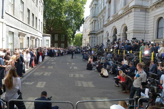 Andy Burnham Prime Minister Andy Burnham gives his first address as the 59th Prime Minister of the UK outside No10 Downing Street London UK London Westminster UK Copyright: xMartinxDaltonx Politicians_London_200726_MD_042